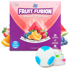 Tub Works Fruit Fusion blueberry steamers close-up for a fruity mood boost in the shower.