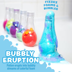 Tub Works Bath Bomb Potion Lava creates fizzing colors to spark curiosity.