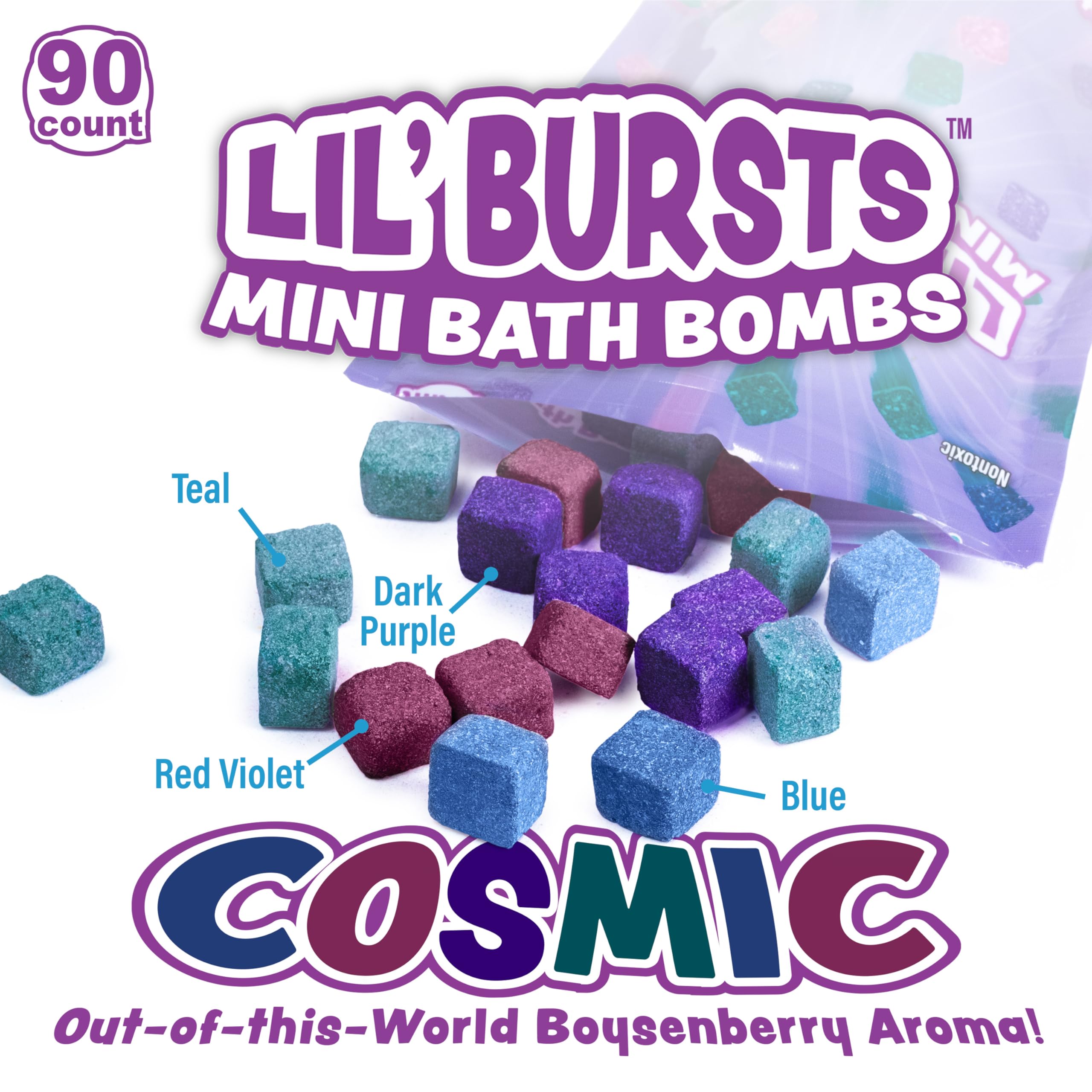 Tub Works Lil' Bursts Cosmic bath art creation with swirling colors in tub