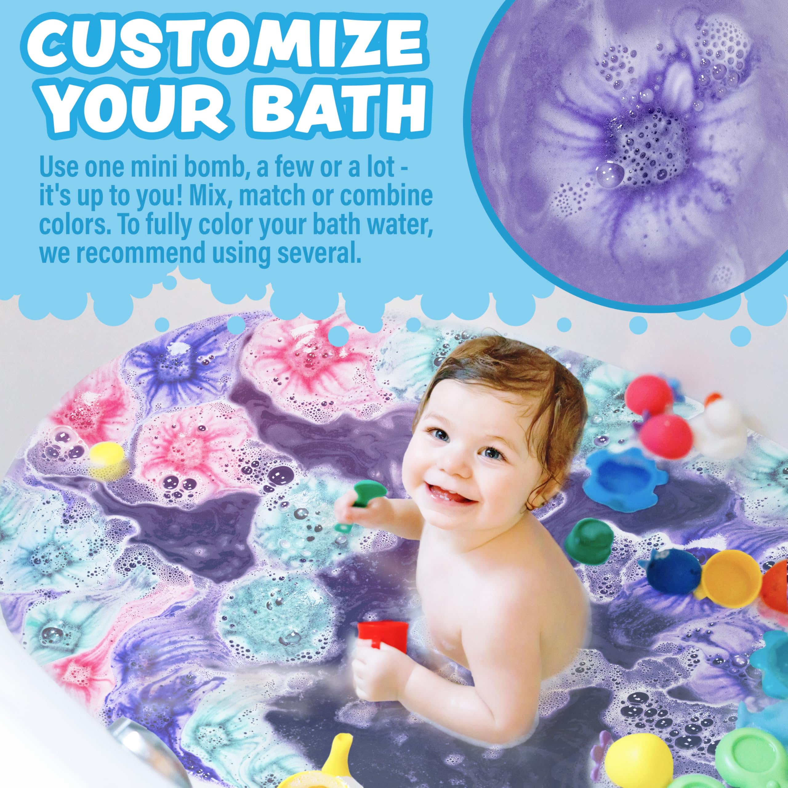 Tub Works Lil' Bursts Cosmic bath bombs aroma enhances sensory play