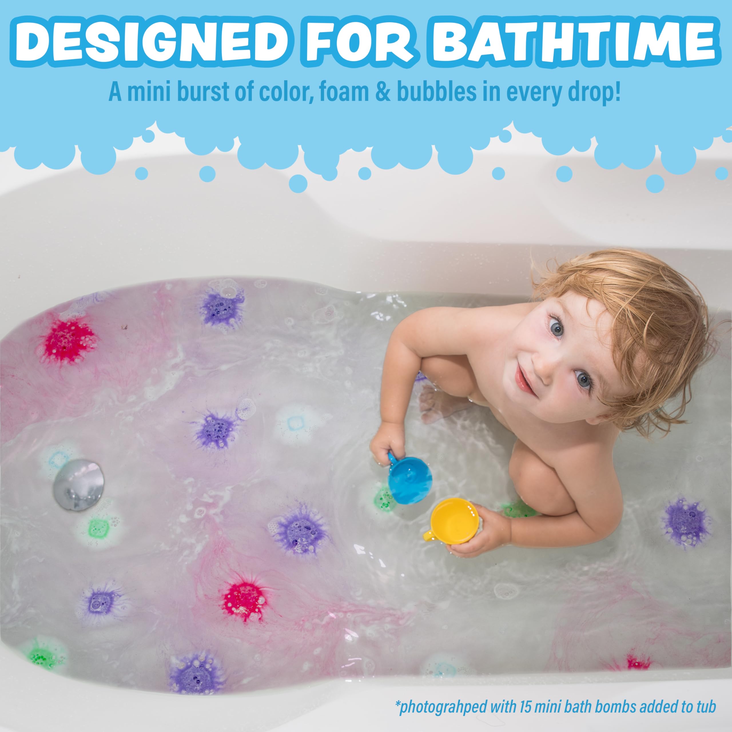 Tub Works Lil' Bursts Gumdrop colors closeup show vibrant color mixing.