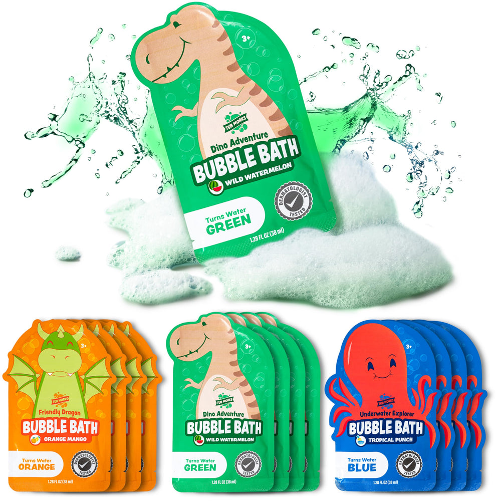 Tub Works magical kids bubble bath pack open reveals colorful bubbles for bath play