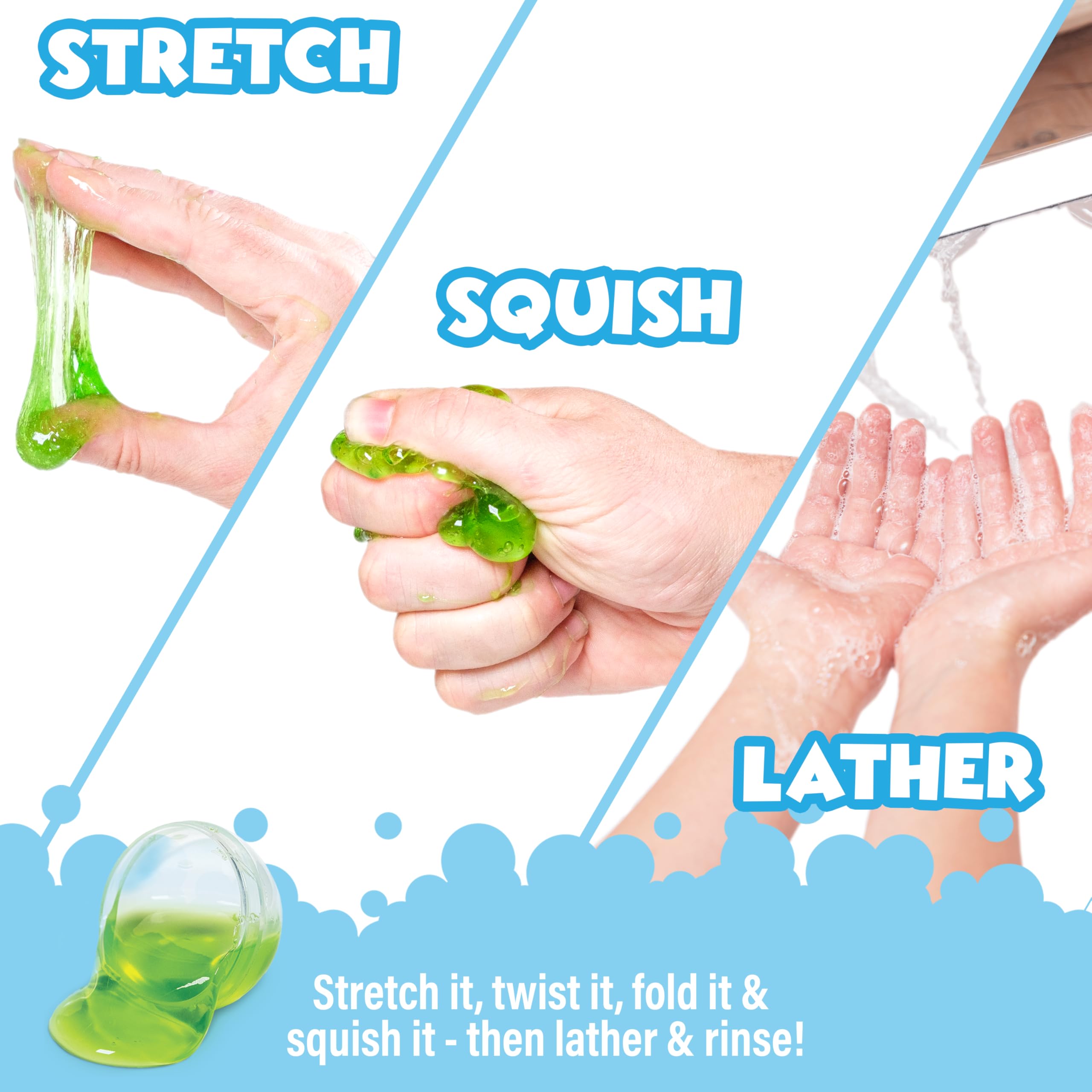 Tub Works Pop-Open Bubble highlights the moment slime soap is revealed.