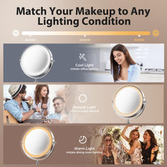 tubbede makeup mirror 1x-30x magnification close-up detail for brows