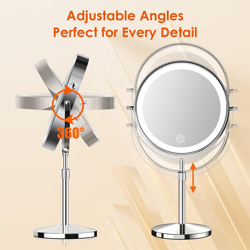 tubbede makeup mirror close-up detail view for flawless application