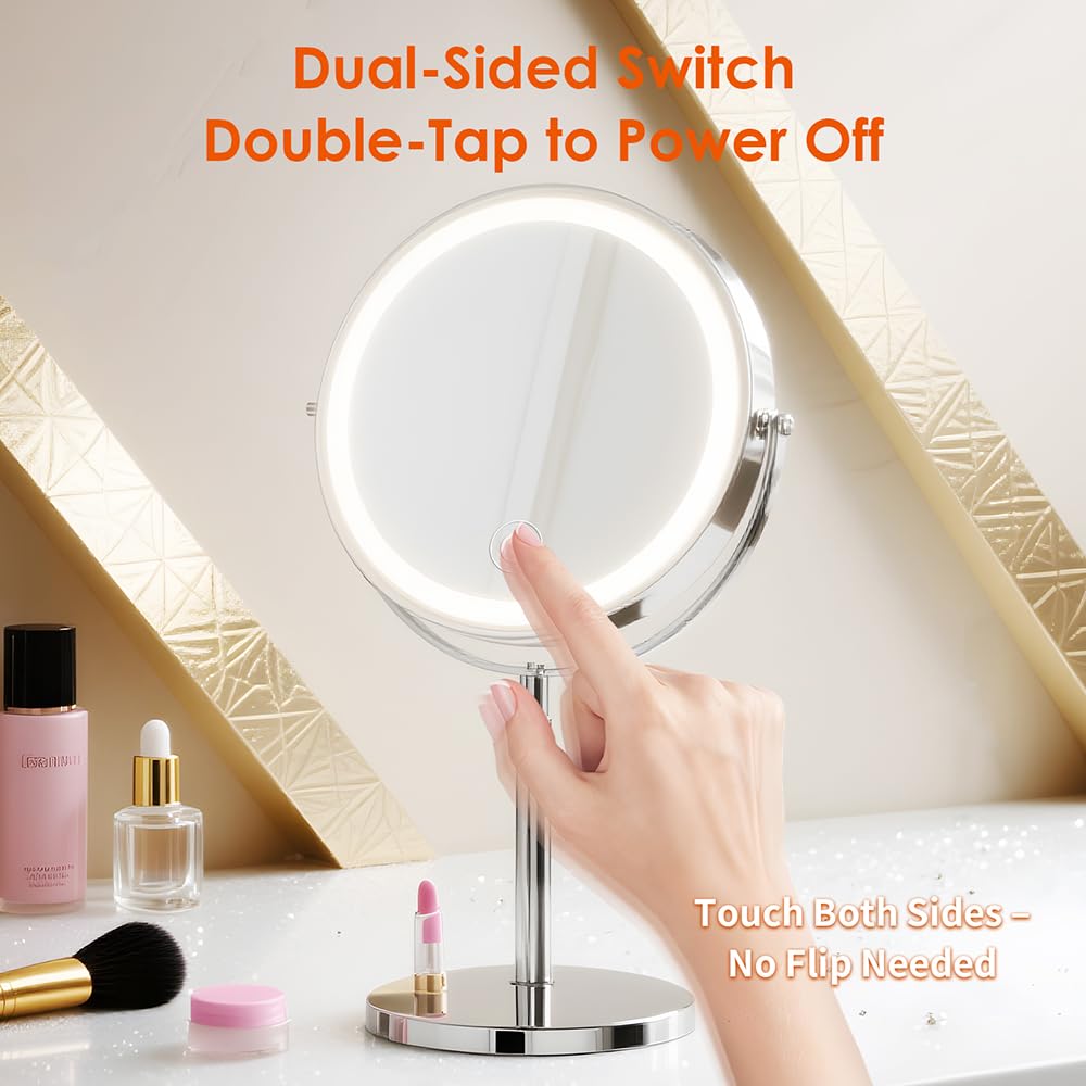 tubbede makeup mirror LED brightness control for tailored lighting