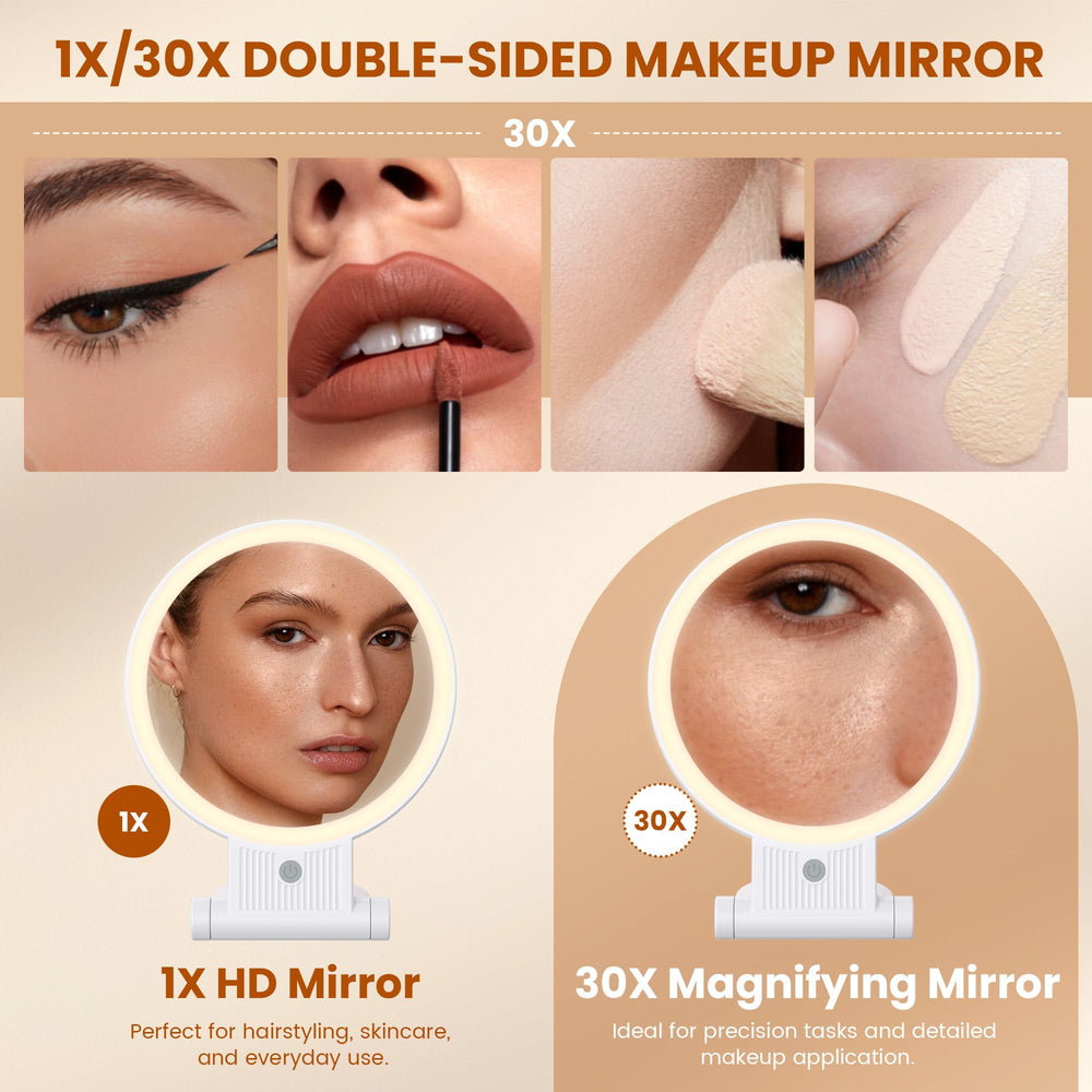 tubbede makeup mirror three lighting modes for warm, cool, natural tones