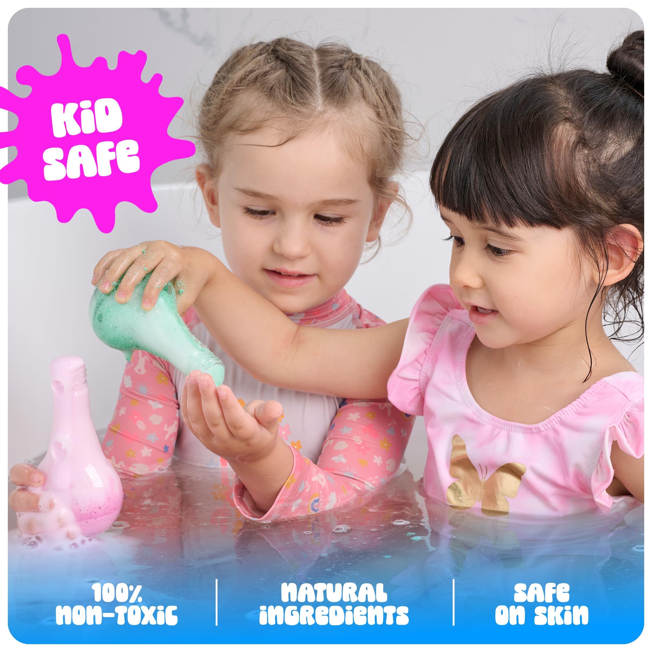Tubby Tots color eruption yellow fizz for safe fruity bath fun