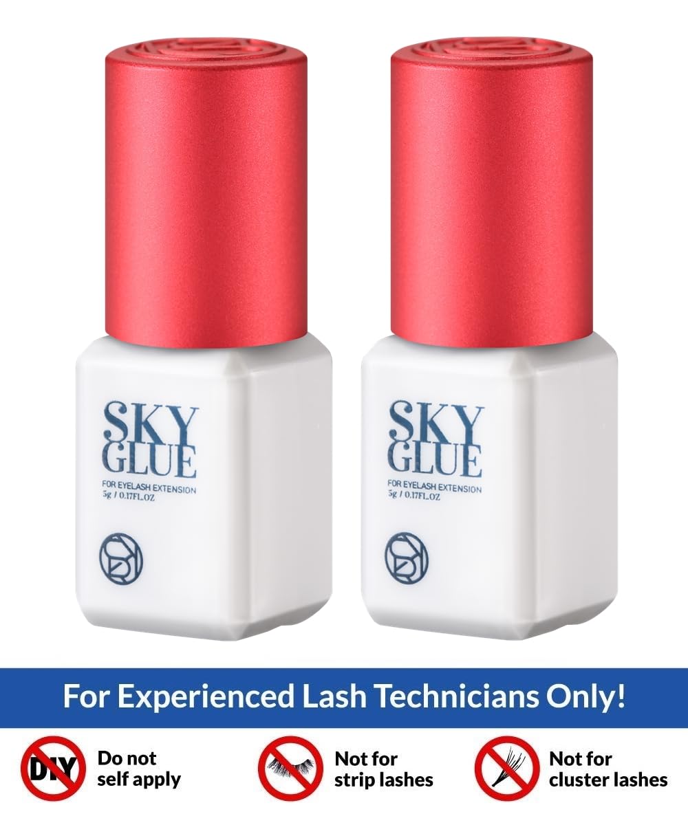 TUBeauty Sky Glue S ingredients label showing formaldehyde-free and latex-free safety.