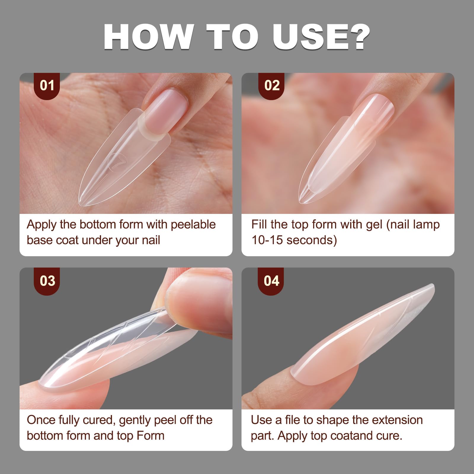 Tucepu Sandwich Nails Dual Forms come in a 150-piece set for versatility.