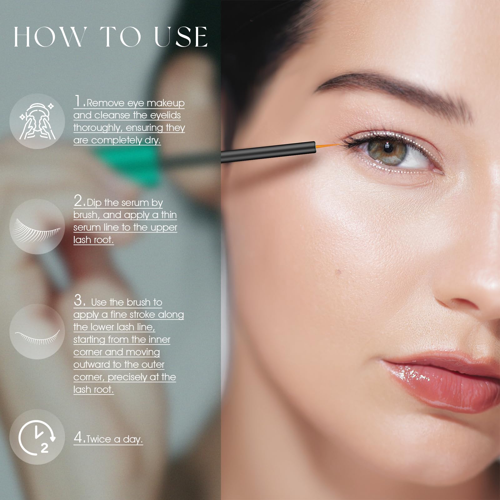 TUDPA Eyelash Growth Serum biotin-tripeptide-1 support lash follicles and strength.
