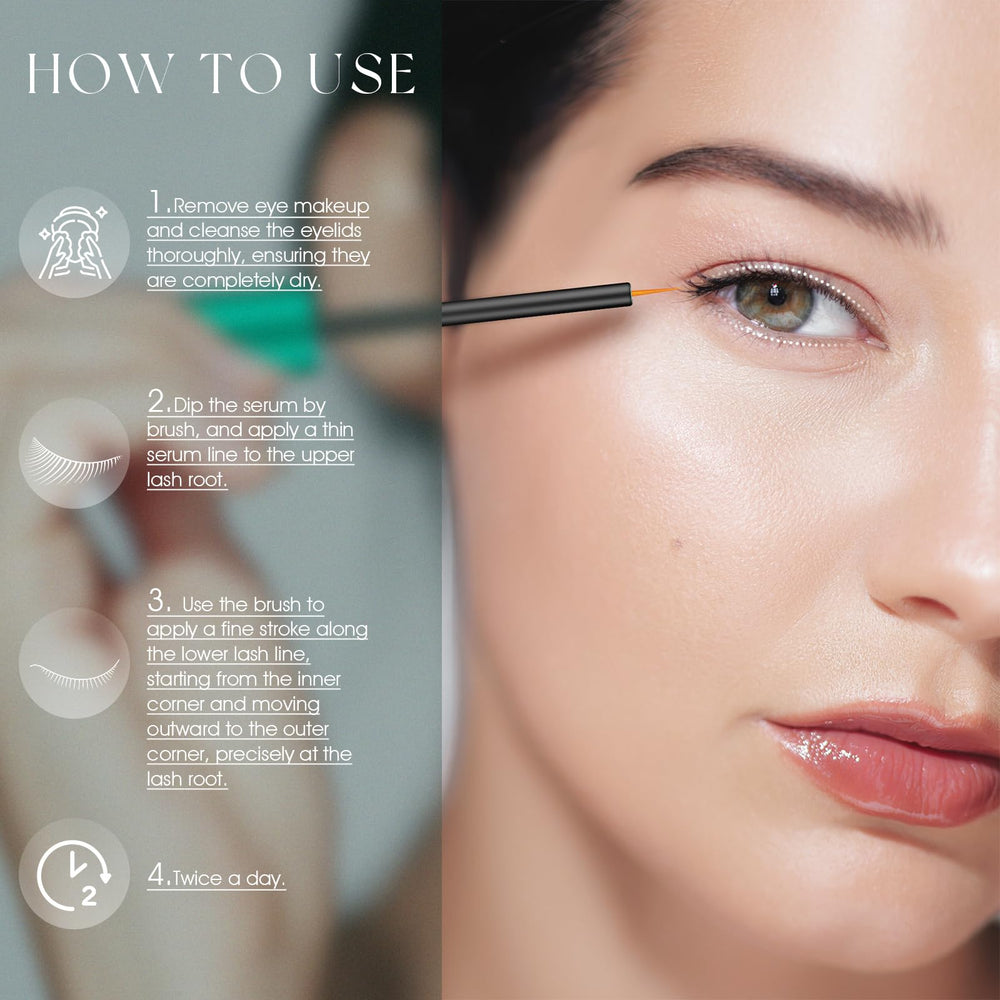 TUDPA Eyelash Growth Serum biotin-tripeptide-1 support lash follicles and strength.