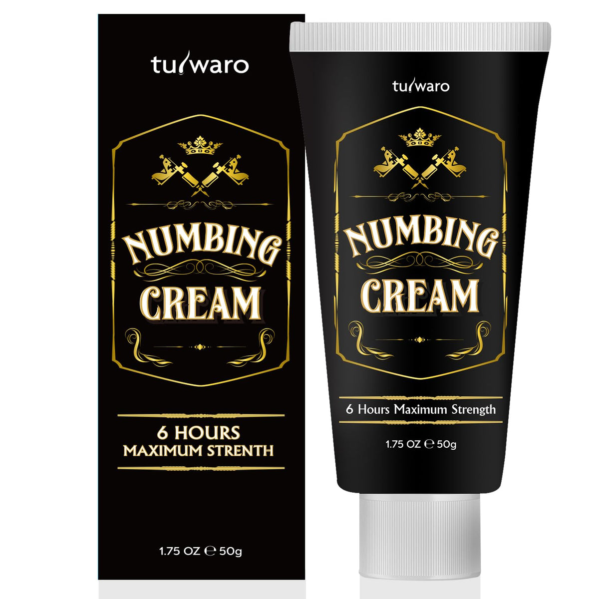 Tuiwaro Numbing Cream maximum-strength bottle front for long-session relief