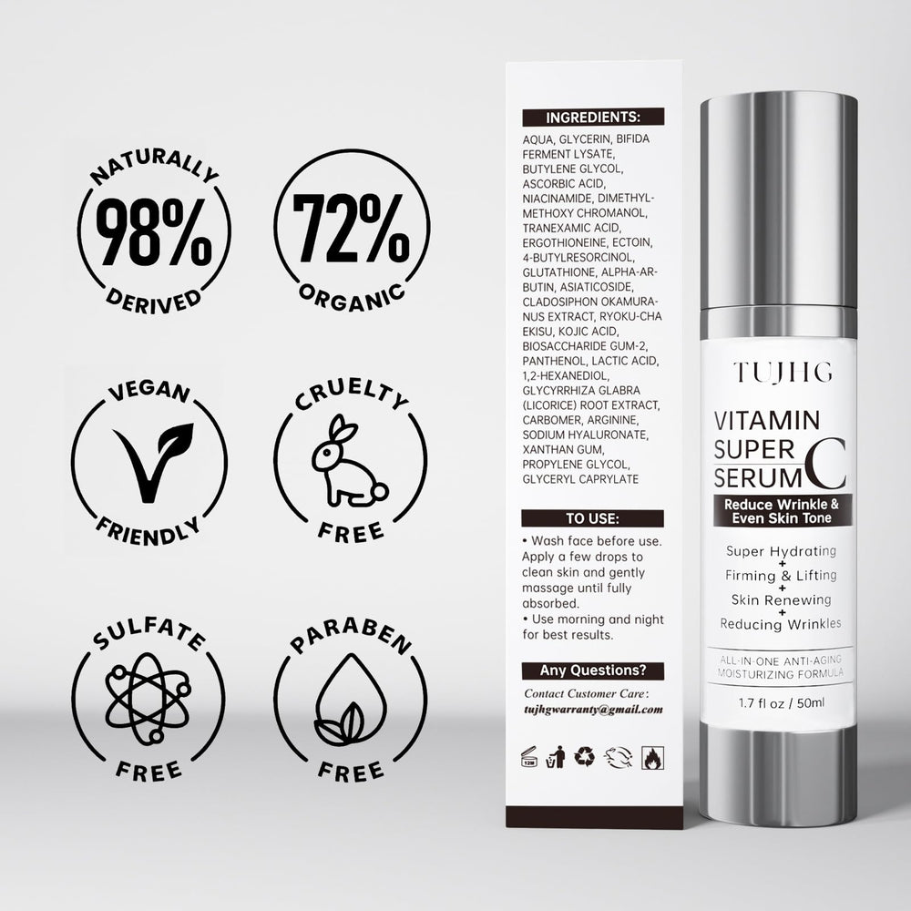 TUJHG Vitamin C Retinol Serum routine-ready setup for morning and night care