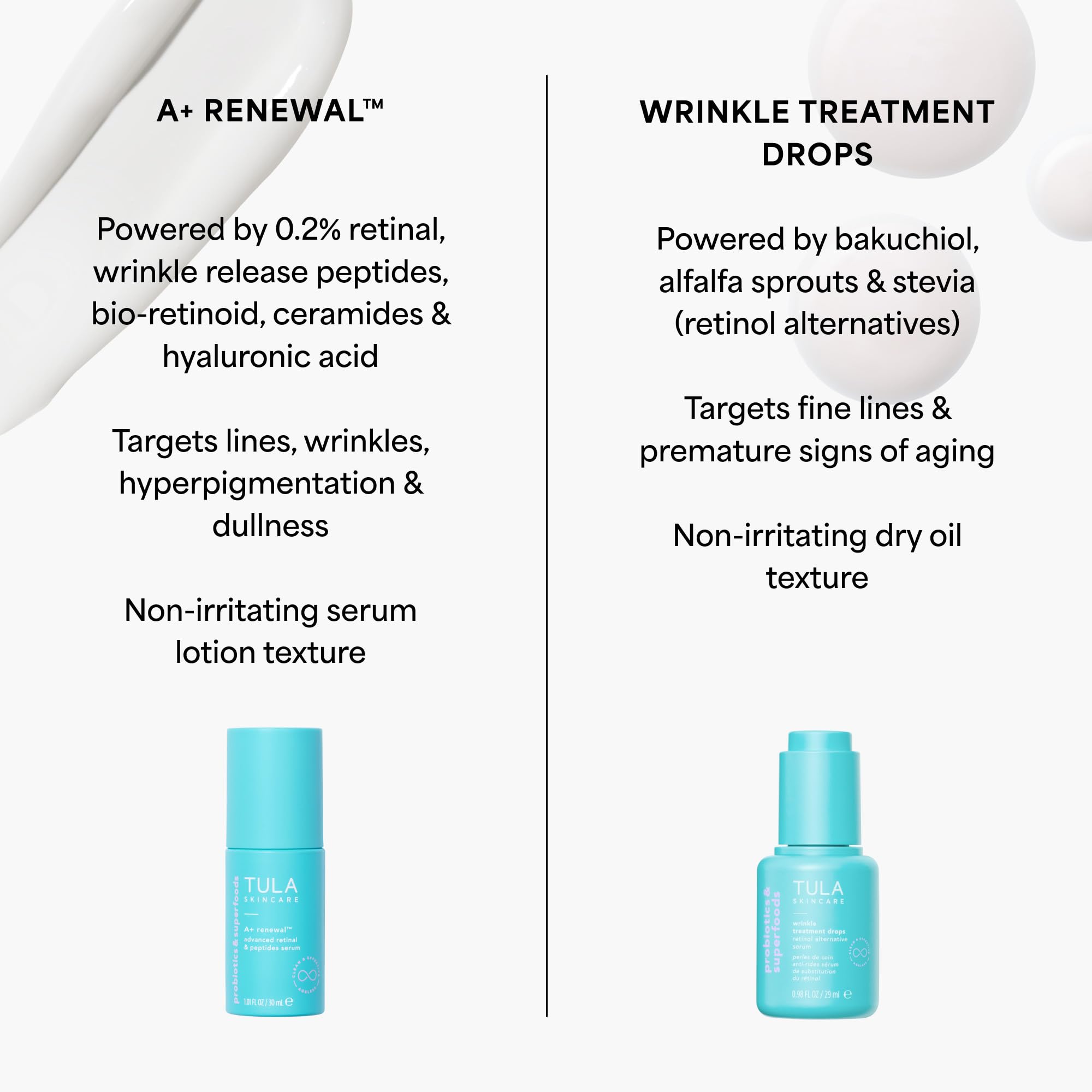 TULA A+ Renewal serum packaging box signaling premium night care
