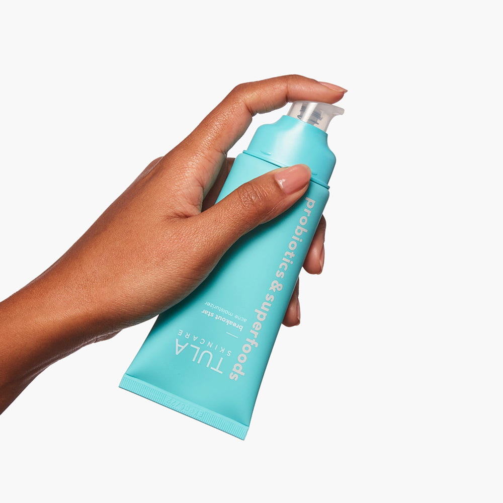 TULA Breakout Star probiotics highlight the formula for balanced skin.