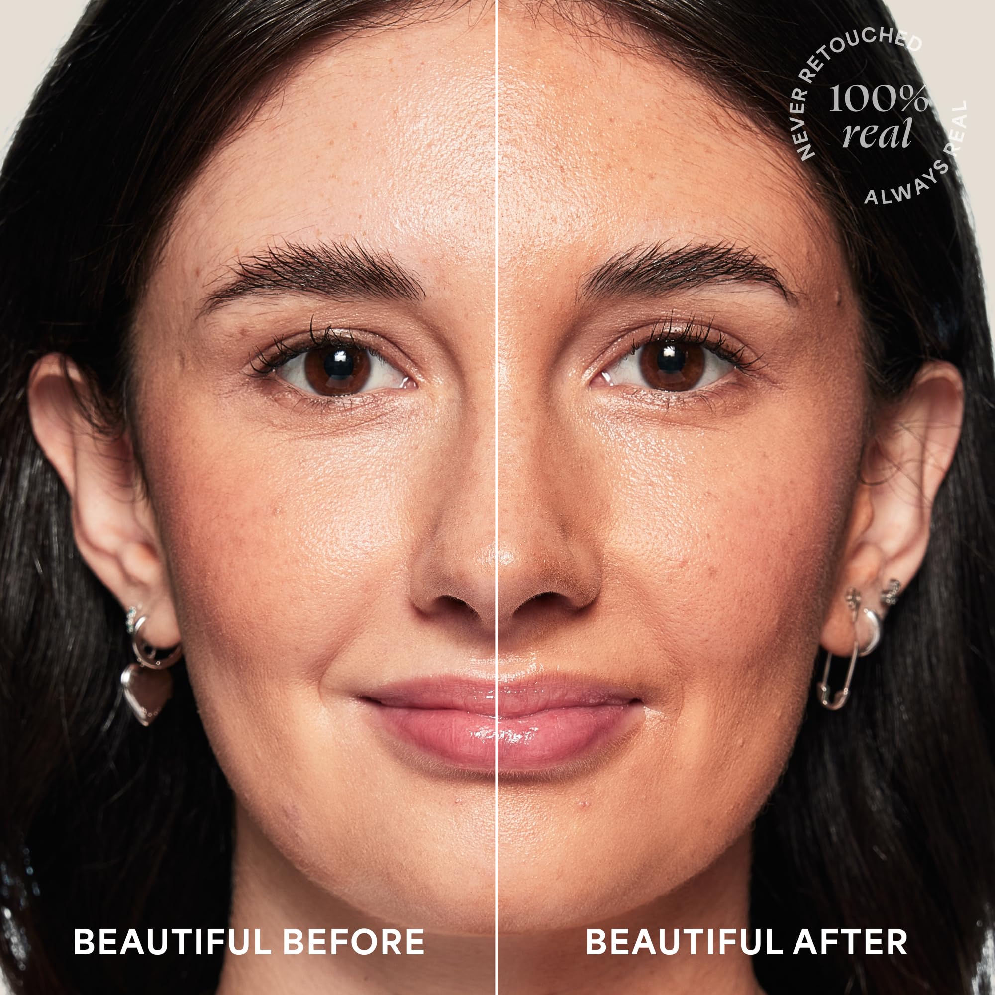 TULA Bronze Boost Glow Drops hydration focus shows plump, hydrated skin with luminous finish
