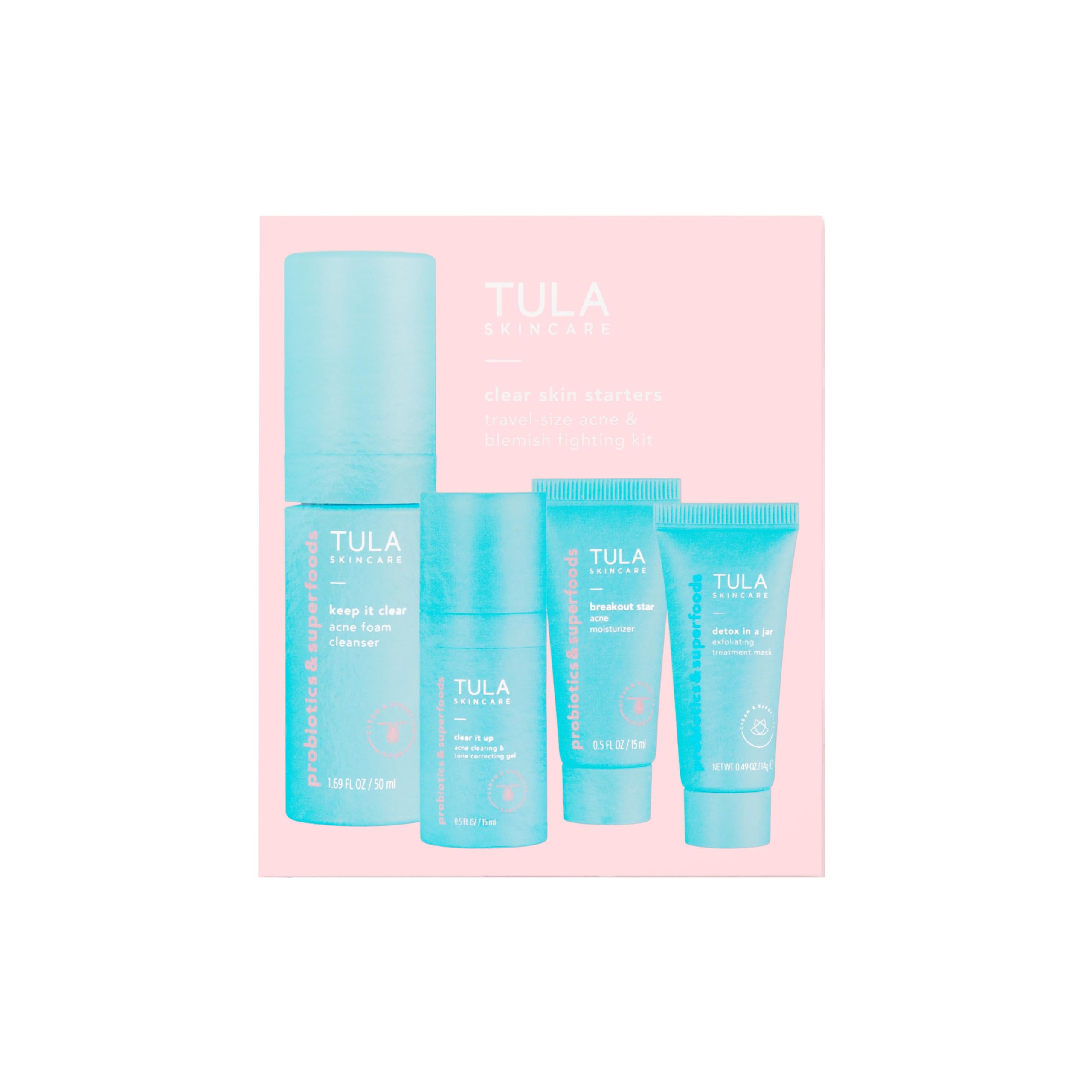 TULA Travel Bag included for on-the-go cleansing and skincare routines while traveling.