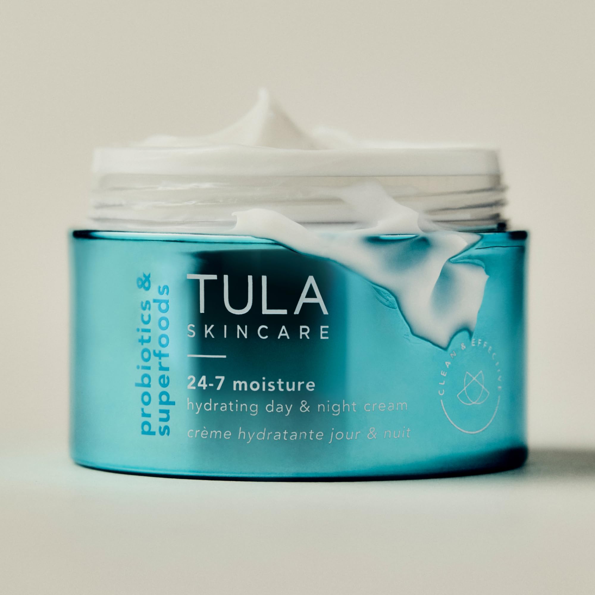 TULA packaging on bathroom counter suggesting day-night routine compatibility.