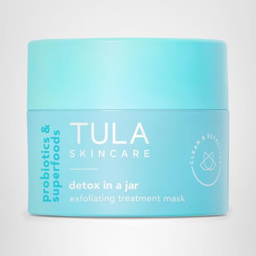 TULA detox mask after use glow suggests radiant skin post treatment.