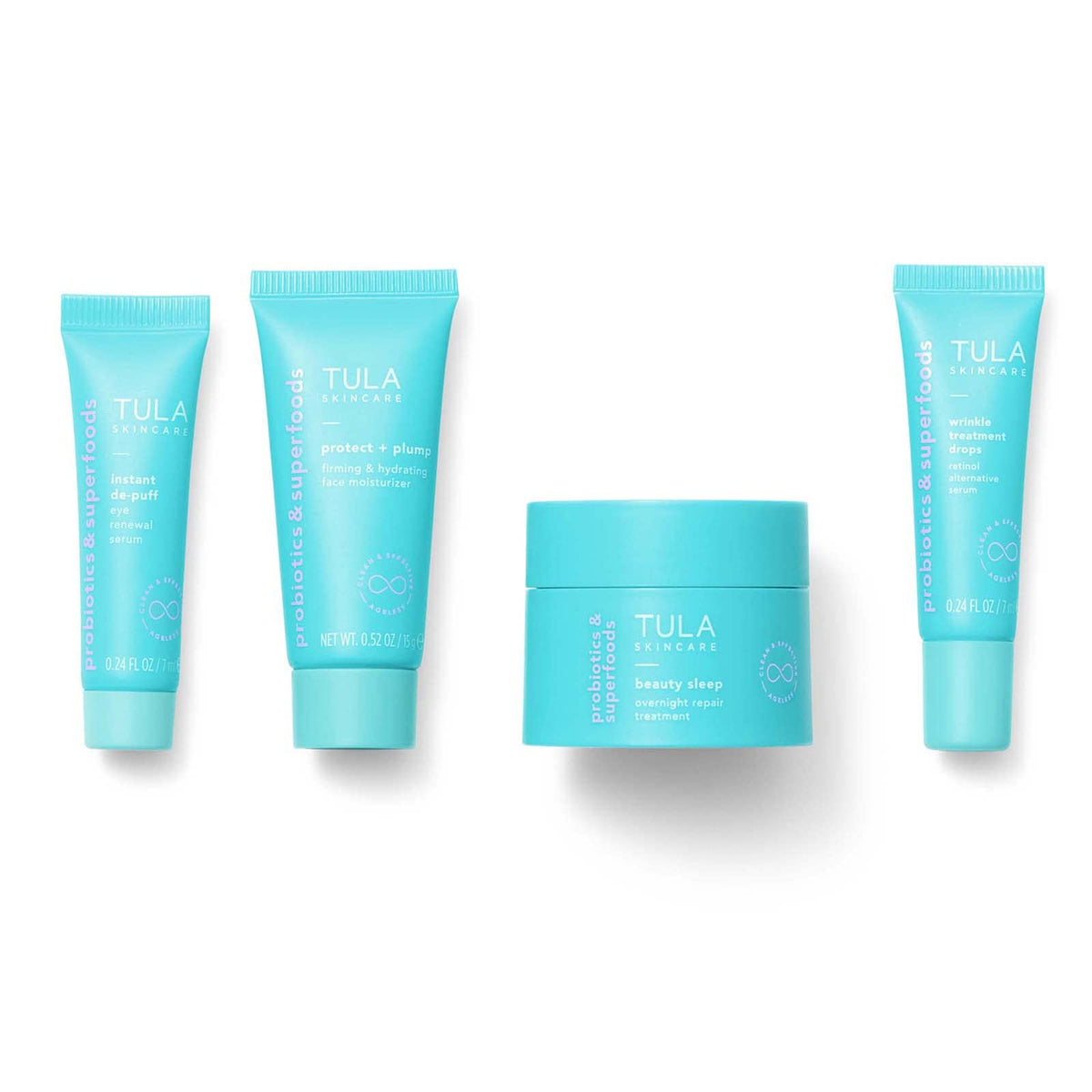 TULA discovery kit wrinkle-treatment-drops bottle showing retinol-alternative wrinkle care.