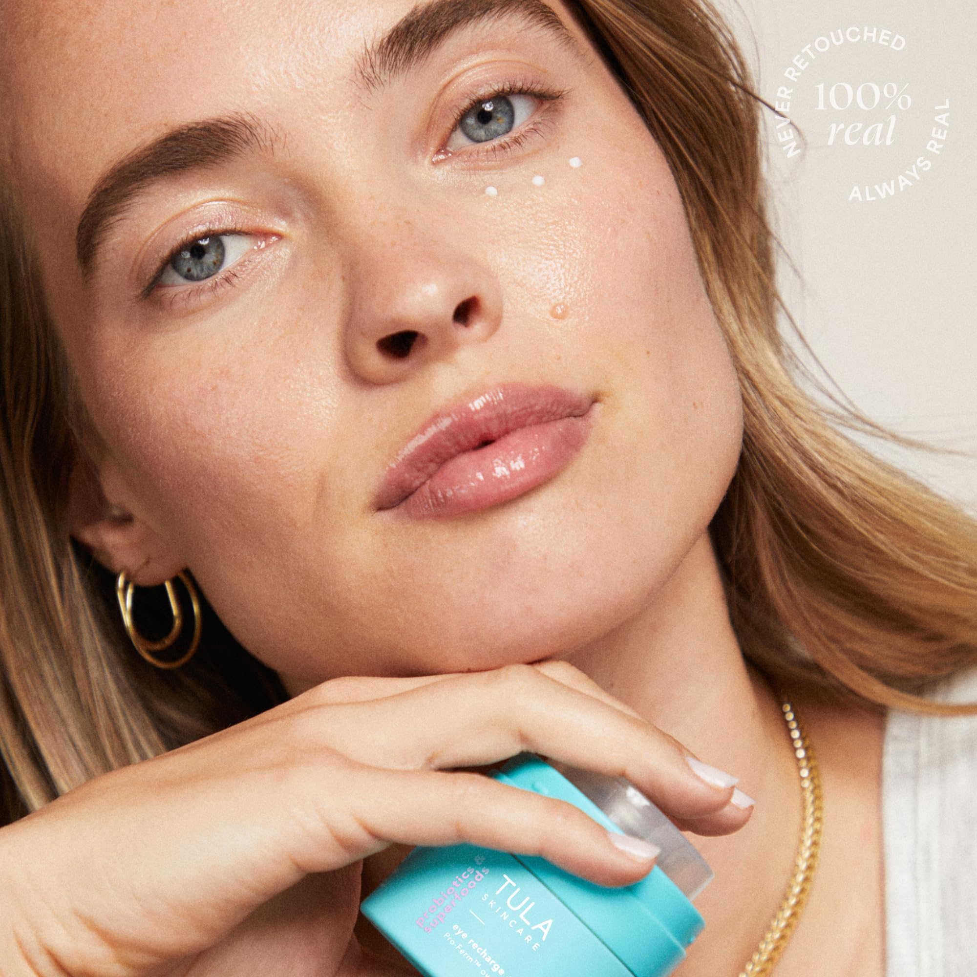 TULA Eye Recharge night-time routine shot suggests simple, consistent care for best results