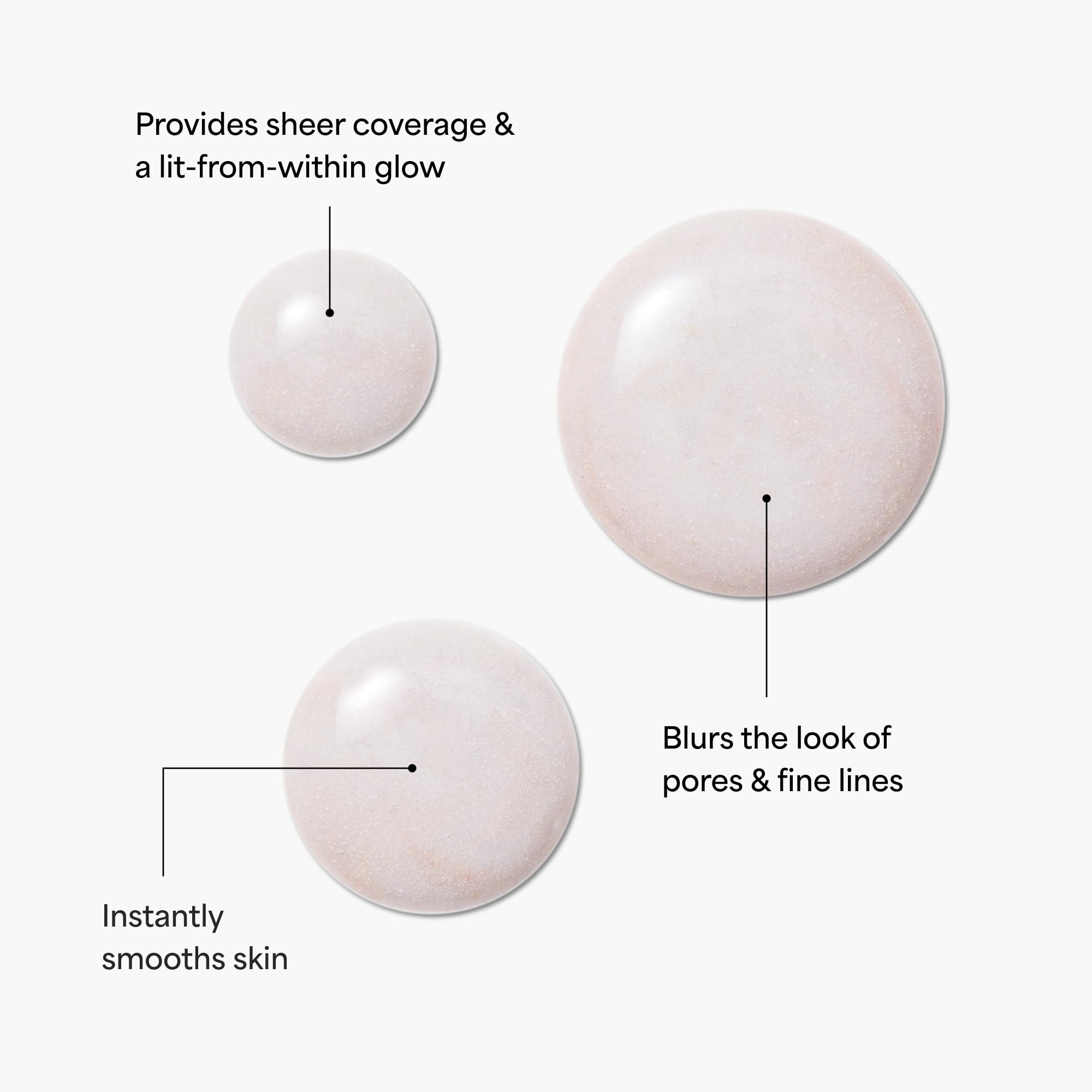 TULA Face Filter Blurring Primer swirl on skin demonstrates smooth texture for makeup prep.
