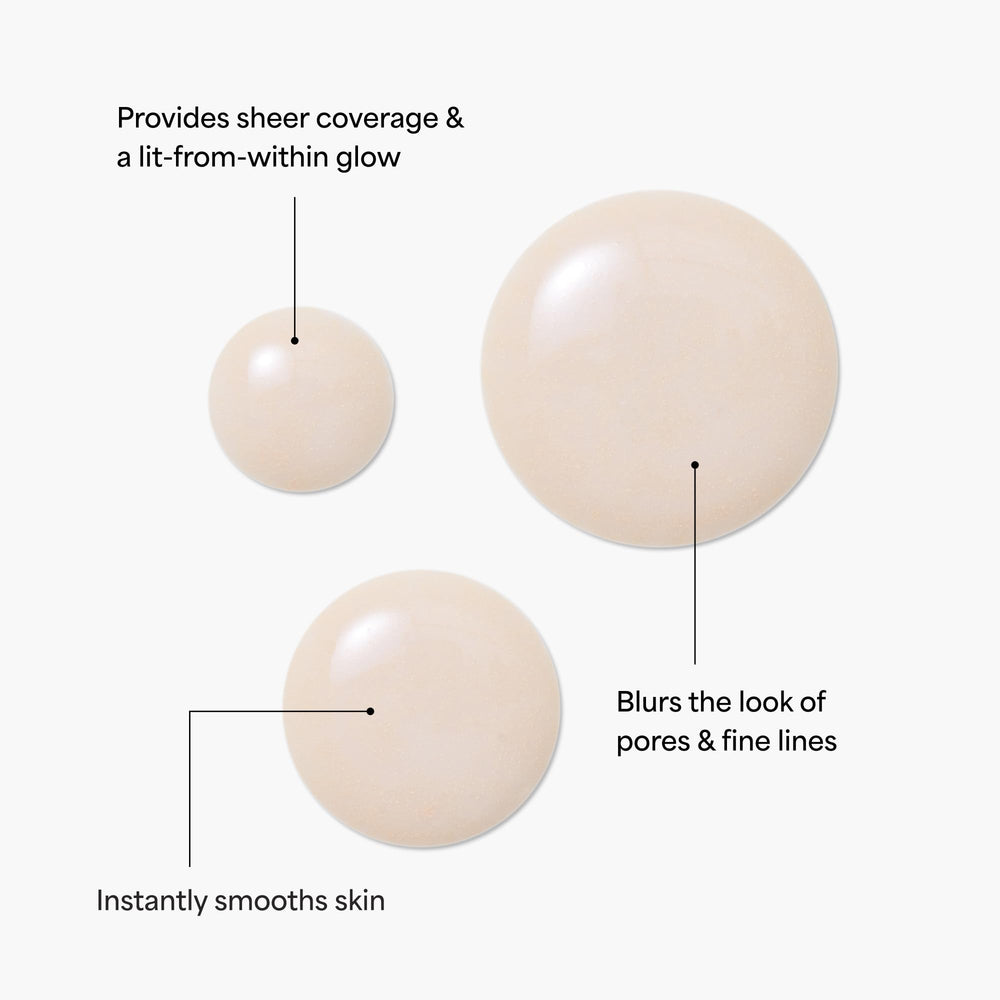 TULA First Light primer texture swirl illustrates creamy consistency for even coverage