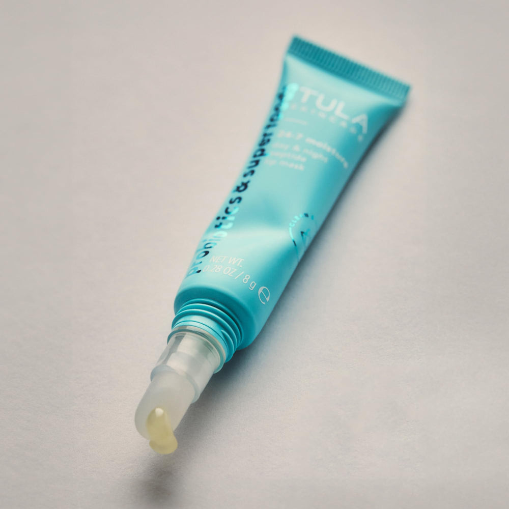 TULA lip-mask-clear-texture-on-lips communicates a transparent, versatile lip treatment.