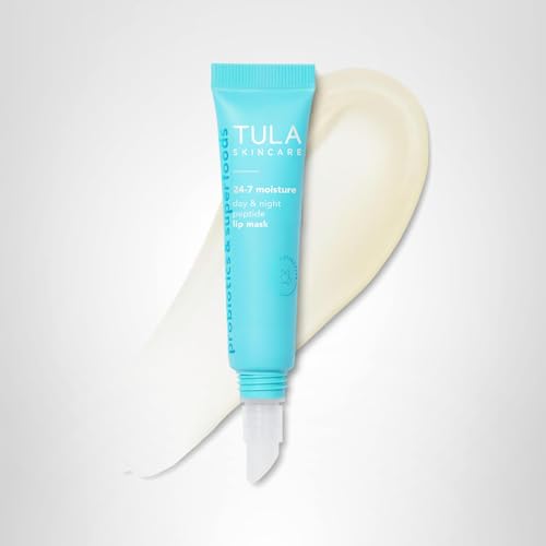 TULA lip-mask-packaging-in-shelf-store-display suggests a travel-friendly, easy-to-keep lip care setup.