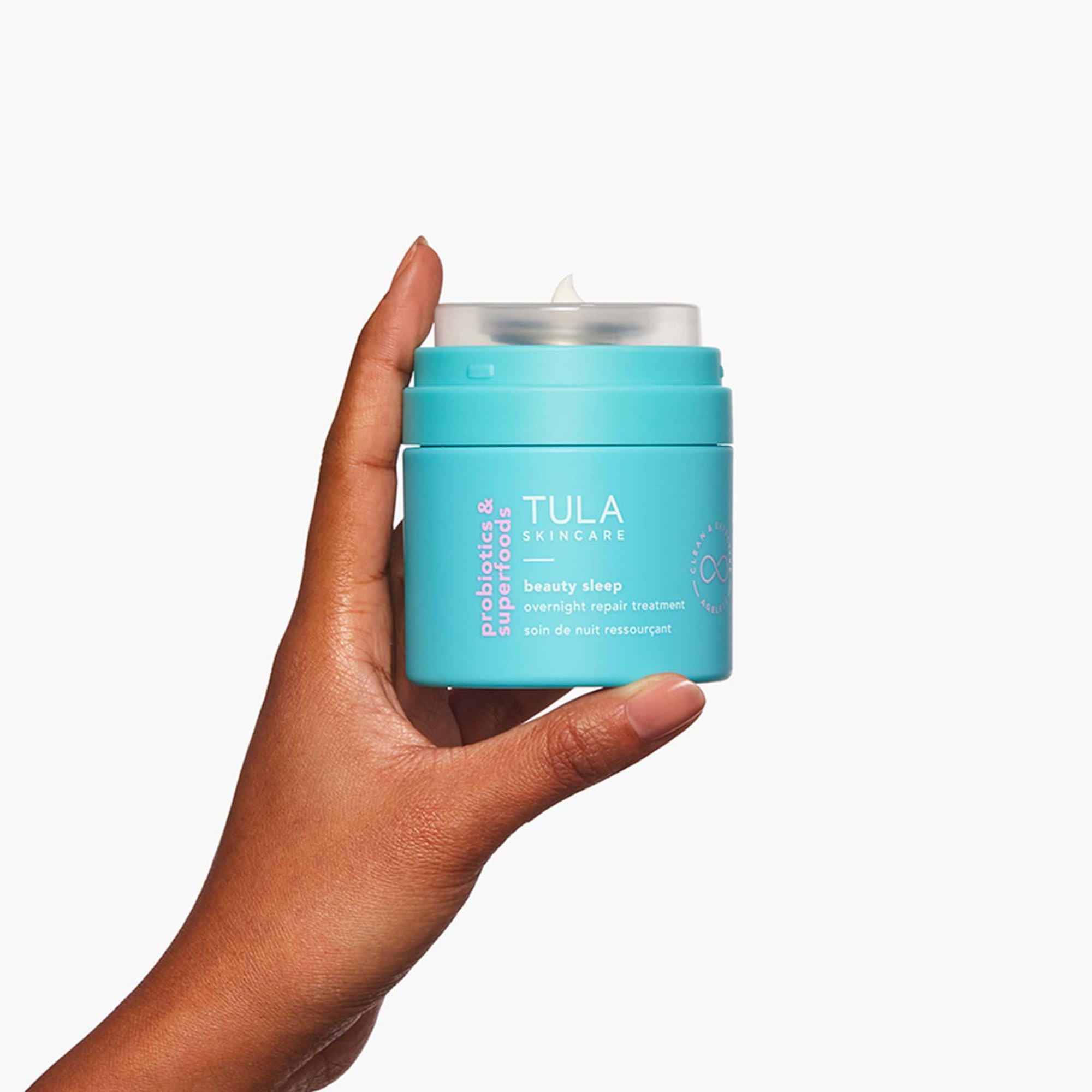 TULA peptides vitamin C hydration application image highlights brightening and skin support