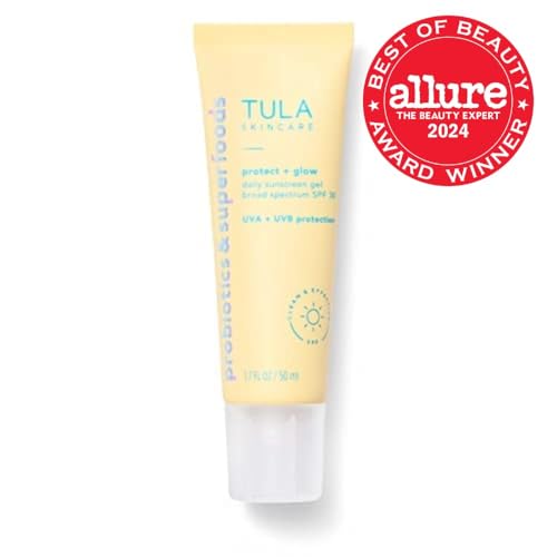TULA Protect + Glow sunscreen pump application demonstrates quick, mess-free morning protection.