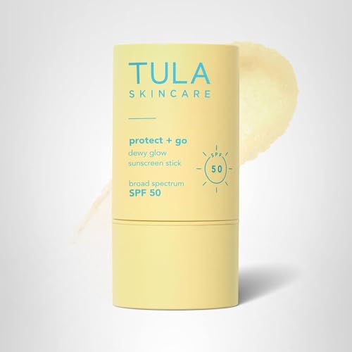 TULA Protect Glow sunscreen stick in makeup bag for daily protection