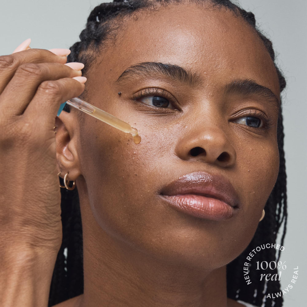 TULA Serum texture with dropper ready for daily brightness routine.