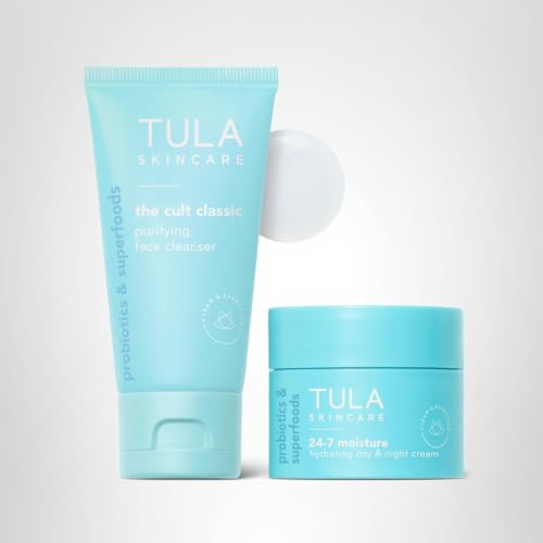 TULA duo set display underlines travel-friendly, compact skincare for busy lifestyles.
