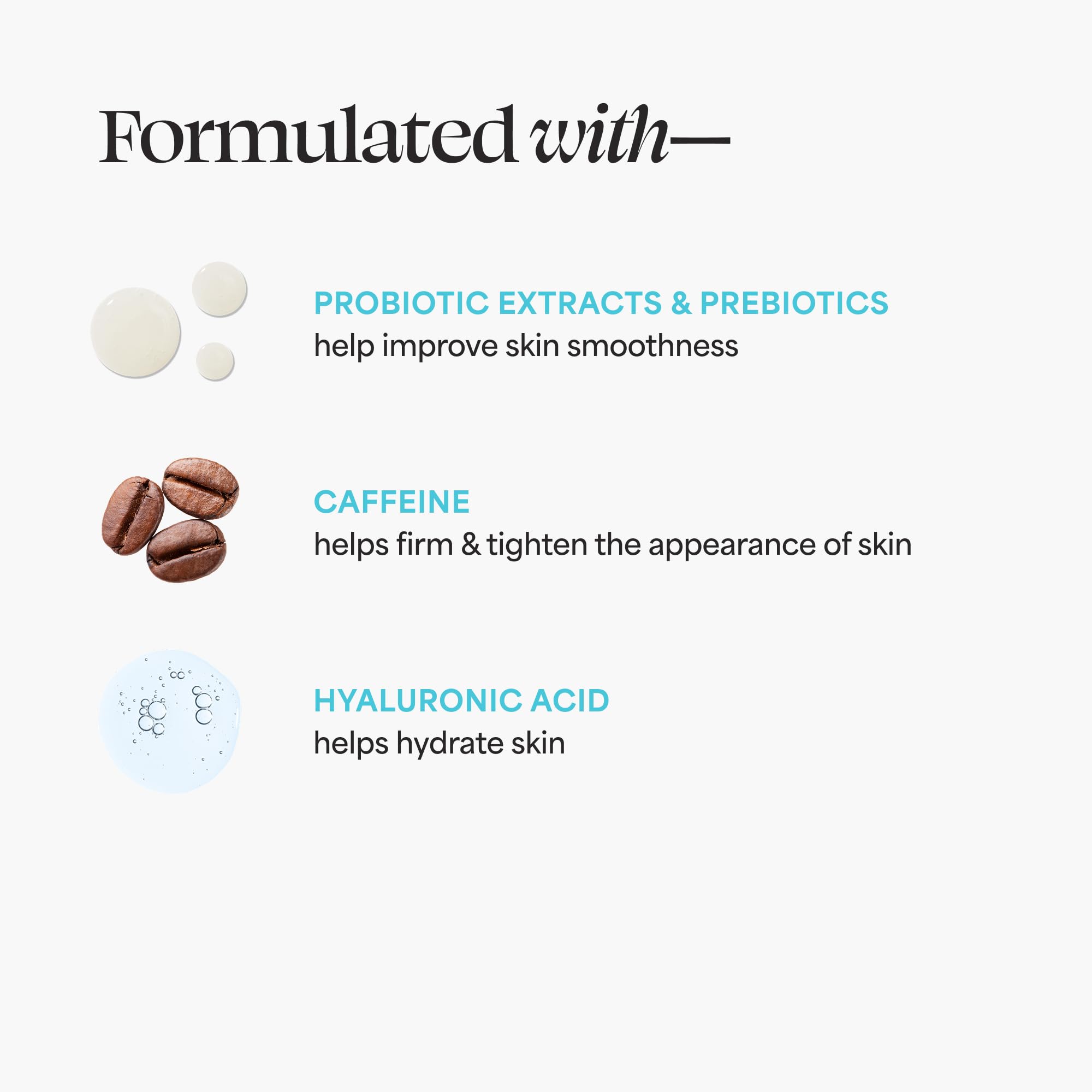 Hyaluronic acid and aloe hydrate the skin around the eyes.