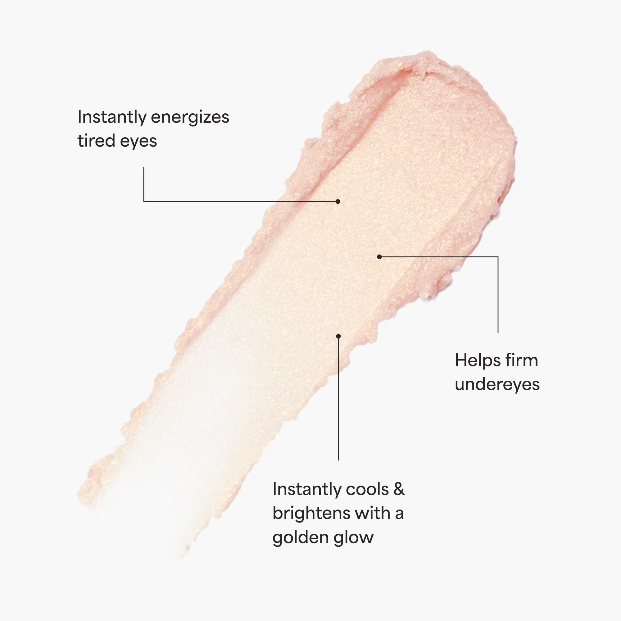 TULA Spresso Eye Balm swatch on skin highlighting radiant under-eye lift.