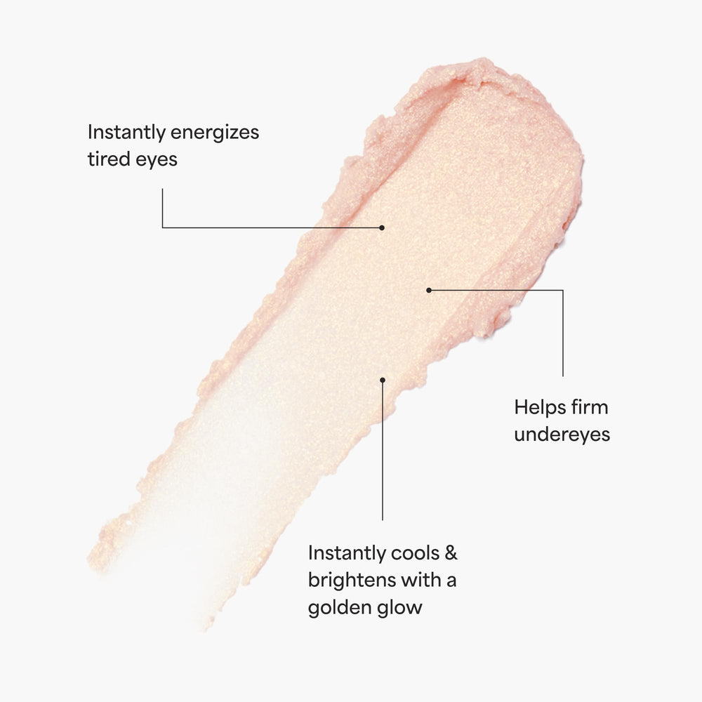TULA Spresso Eye Balm swatch on skin highlighting radiant under-eye lift.