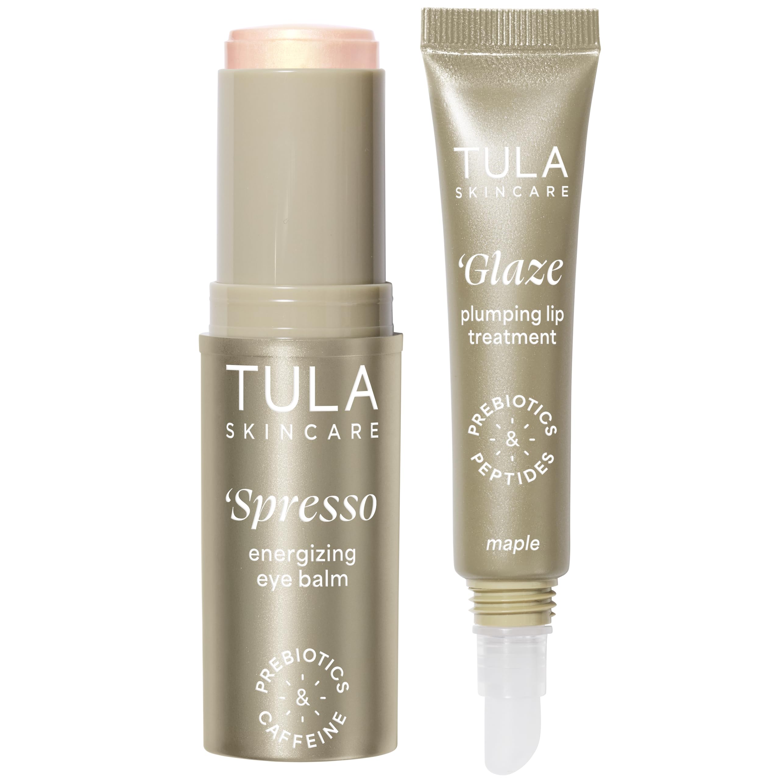 TULA Spresso Eye Balm tube close-up for instant under-eye wakeup and glow.