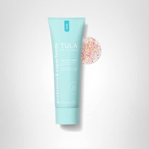 TULA Take Care + Polish ingredients close-up featuring AHAs and hibiscus.