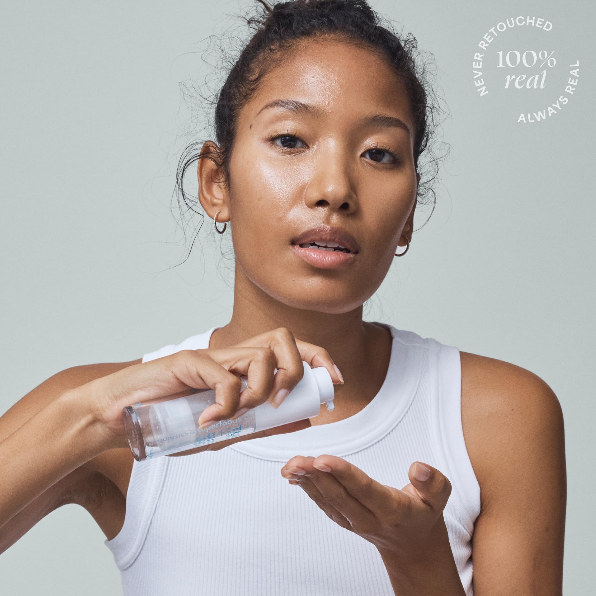 TULA Ultra Hydration serum after-application glow suggests dewy look