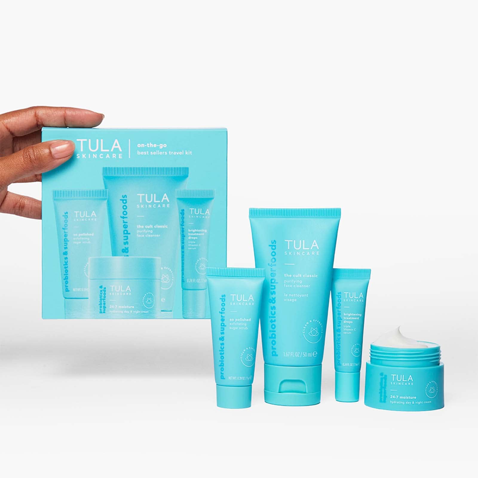 TULA Vitamin C Serum bottle boosts brightness with antioxidant support.