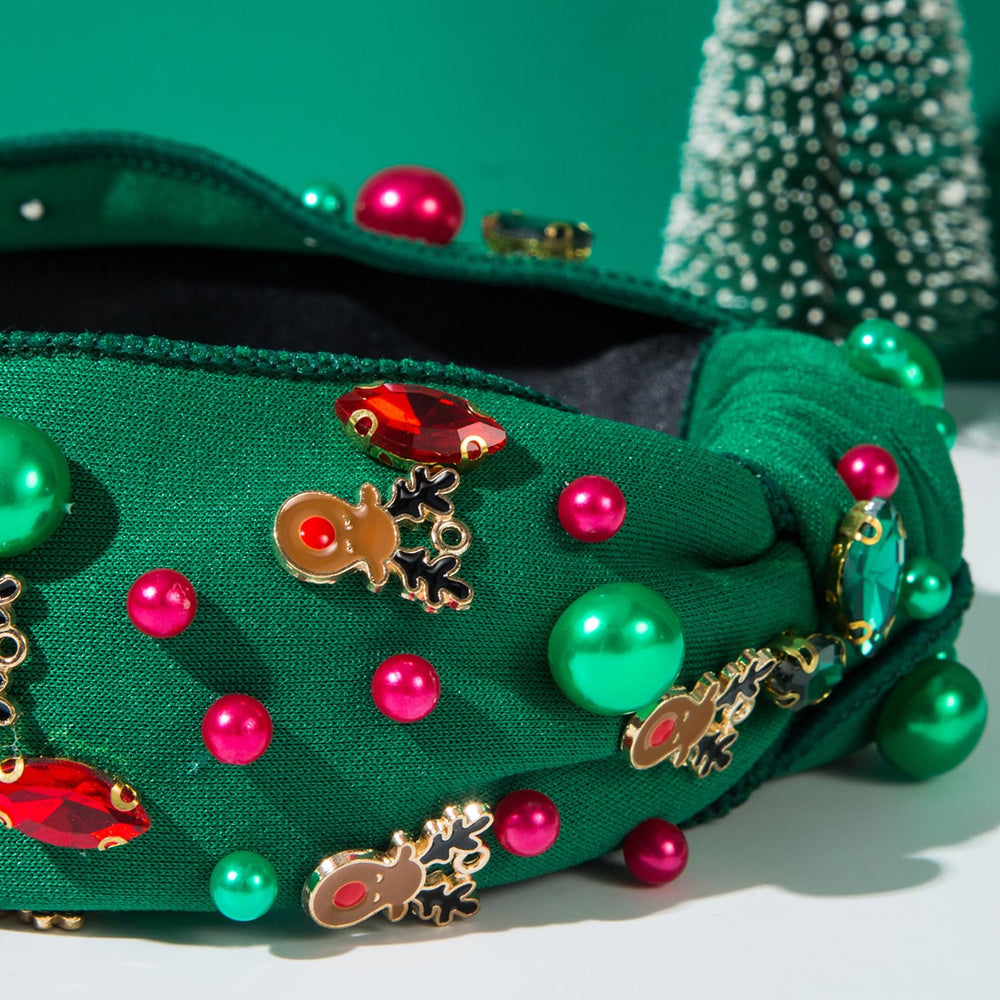TULOBI Christmas headband in red-green colorway ideal for holiday outfits