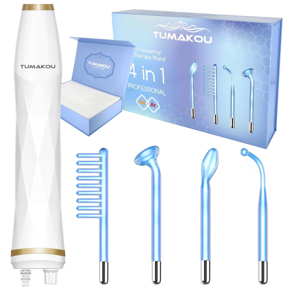 TUMAKOU blue high-frequency wand assembly for at-home powerful facial sessions