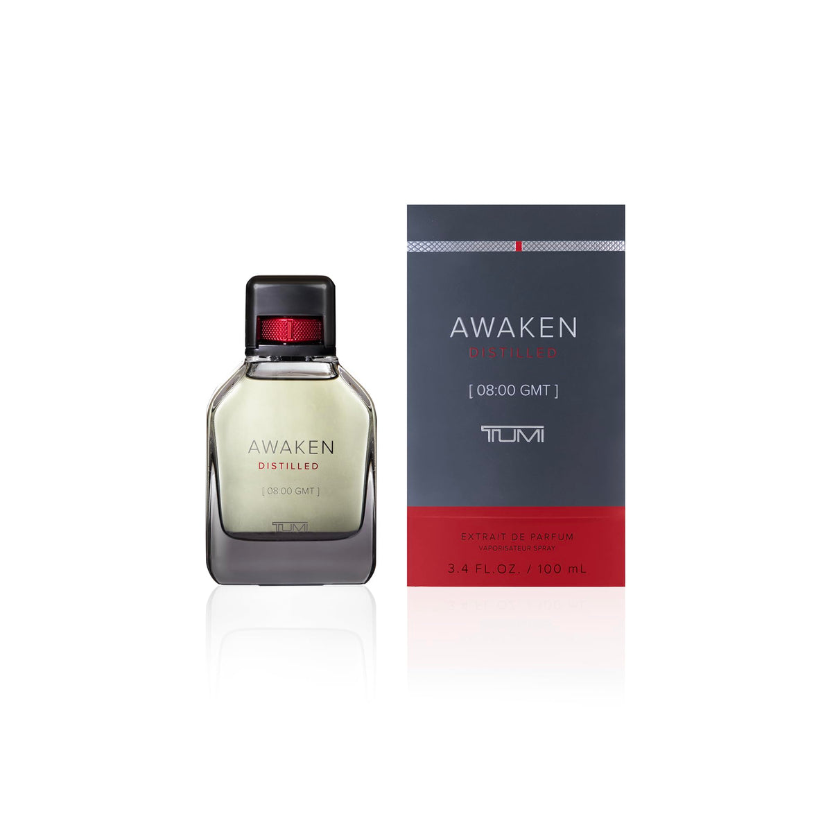 TUMI AWAKEN Distilled bottle front view for a long-lasting daily fragrance.