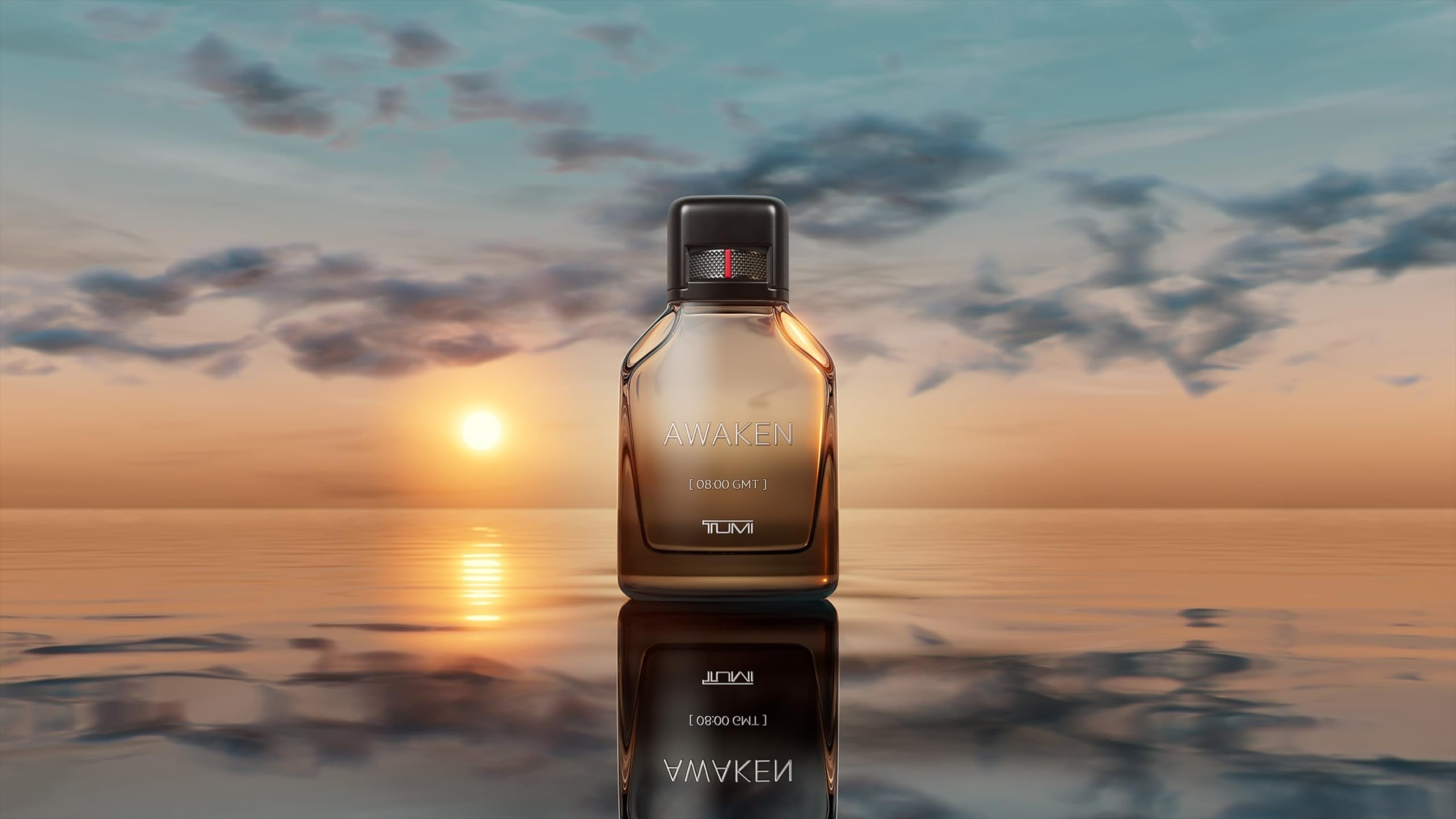 TUMI Awaken travel-size spray shown in a bag for carry-on use