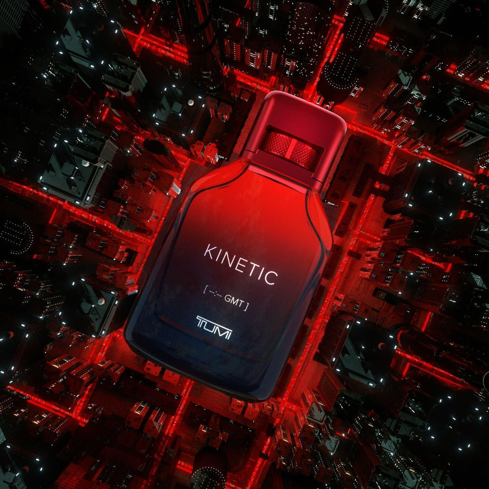 TUMI Kinetic for Men cap close-up highlighting sleek design and travel-ready styling.