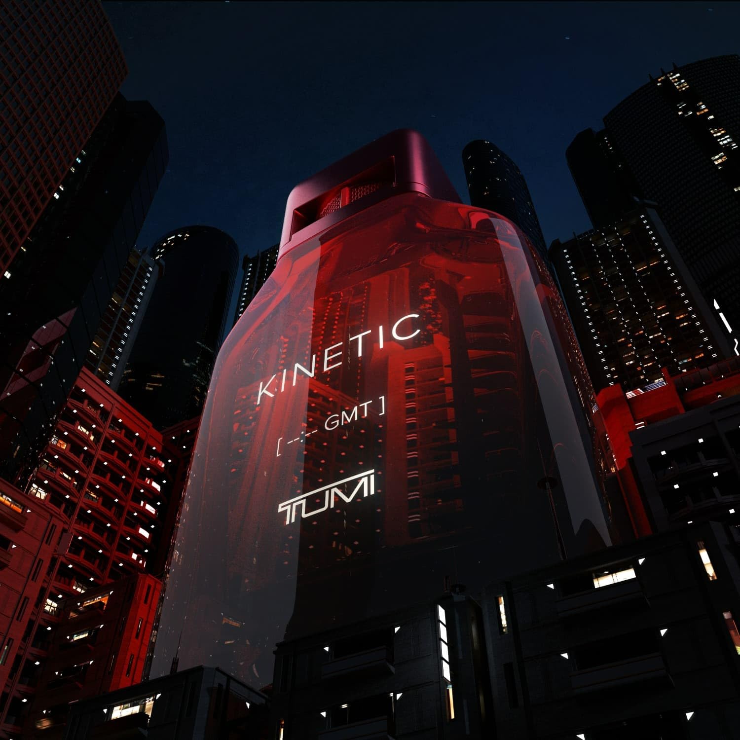 TUMI Kinetic for Men packaging box emphasizing premium gift-ready presentation.