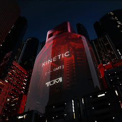 TUMI Kinetic for Men packaging box emphasizing premium gift-ready presentation.