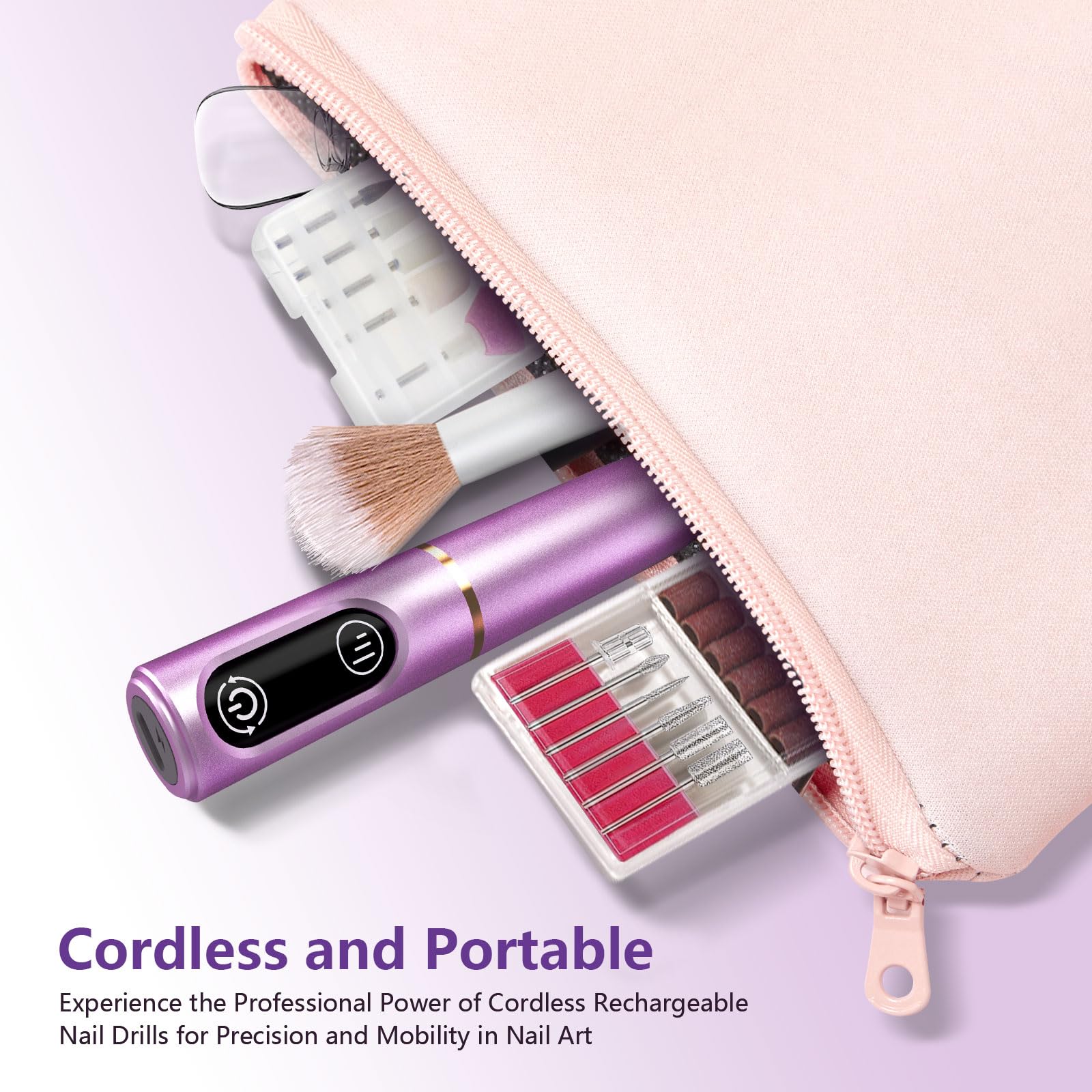 TUOBEO kit-contents display shows everything needed for manicure and pedicure.